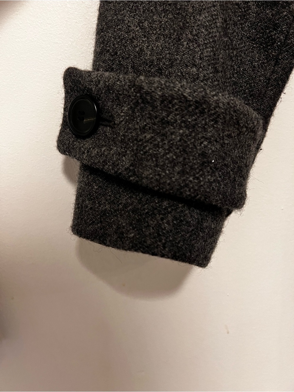 Theory Bolton Virgin Wool Double Breasted Long Coat Charcoal Large - Picture 8 of 12